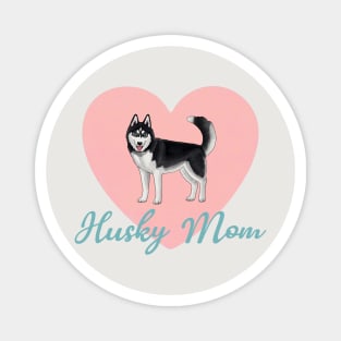 Husky Mom Big Coral Heart Magnet